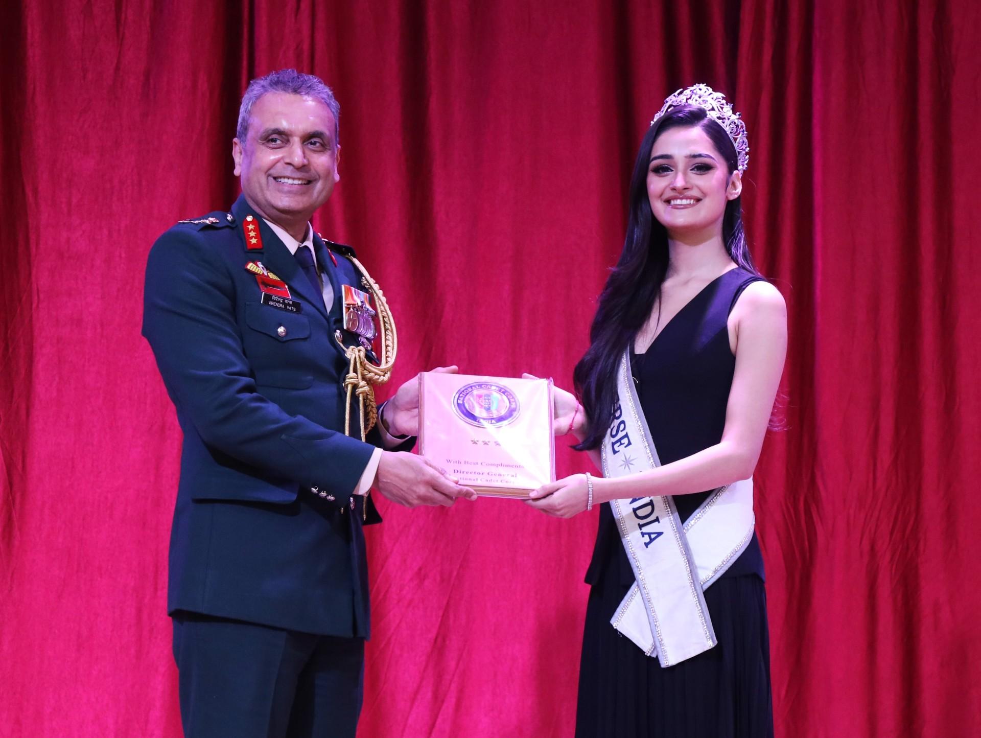 Miss Universe India 2025 Manika Vishwakarma charms NCC cadets