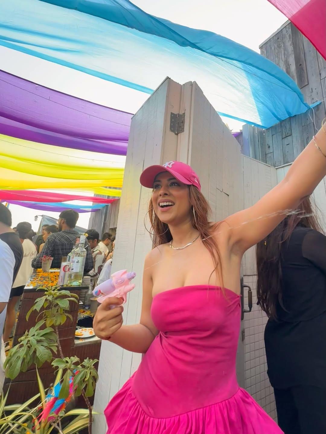 Nia Sharma takes on ‘bazooka pichkaris’ with her tiny water gun