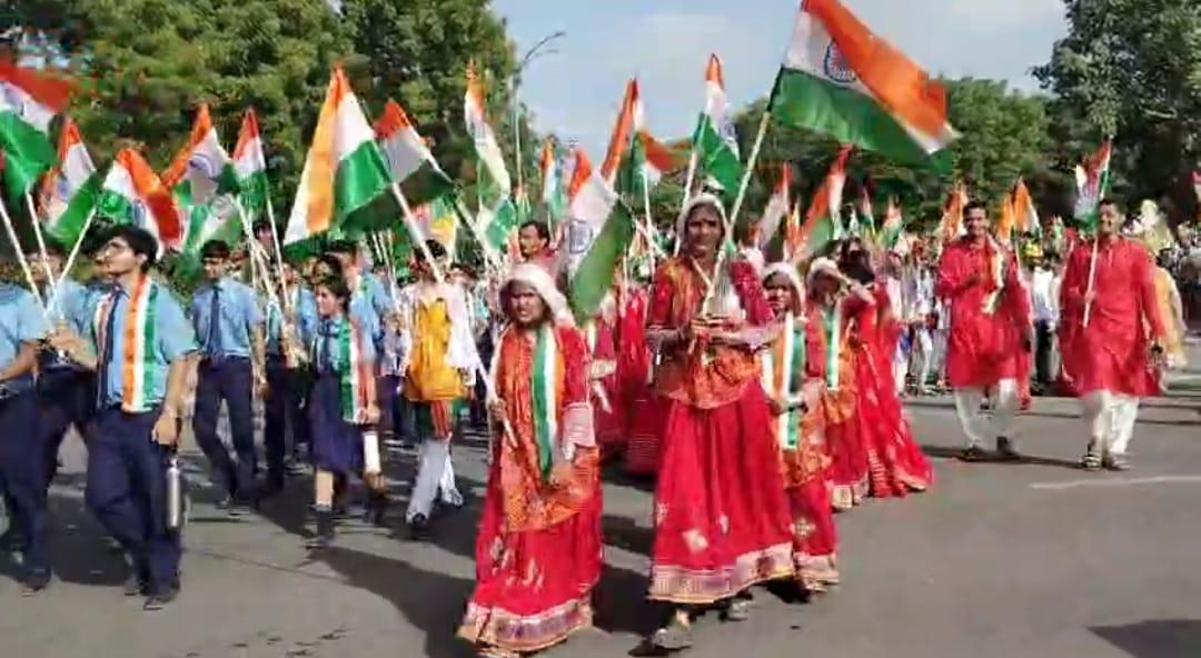 Gujarat: Grand Tiranga Yatra organised in Gandhinagar ahead of Independence day