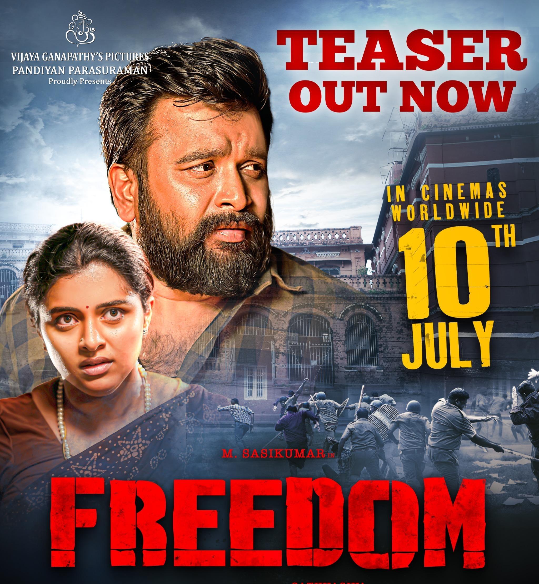 Karthi releases gripping teaser of Sasikumar, Lijomol Jose's 'Freedom'