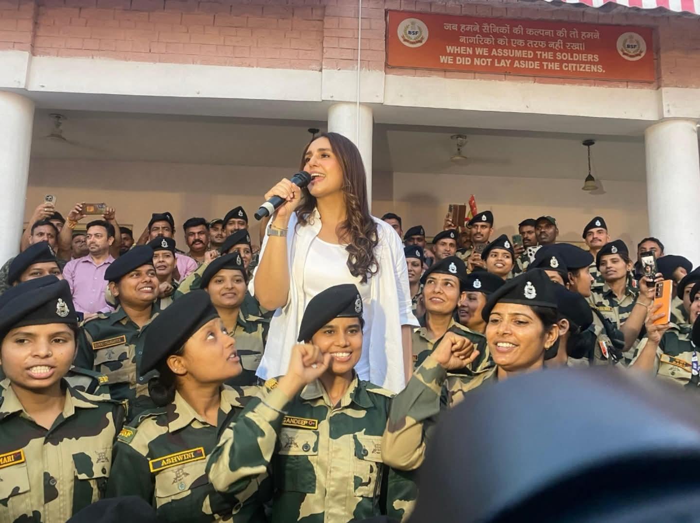 Huma Qureshi reaches Indo-Pak border post ‘Operation Sindoor’, interacts with BSF jawans