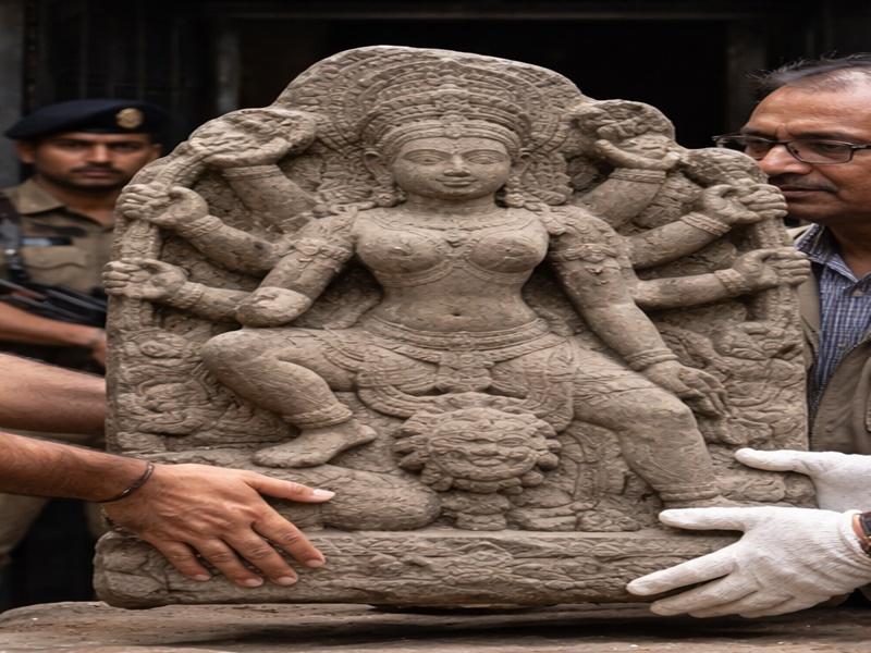 J&K: Stone sculpture recovered from Jhelum river handed over to Archaeology Dept