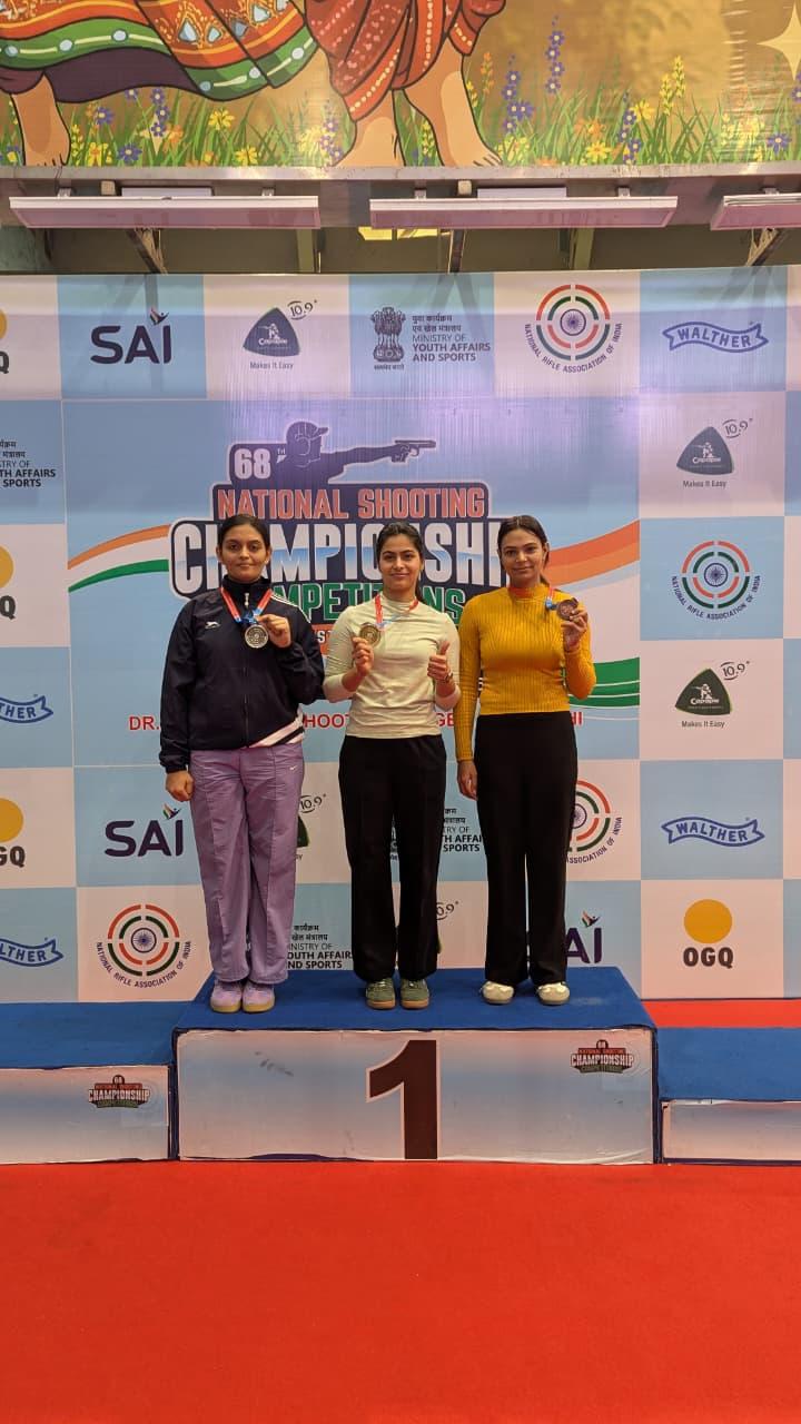Manu Bhaker, Simranpreet Kaur Brar strike gold in women’s 25m sports pistol in National Shooting C'ship