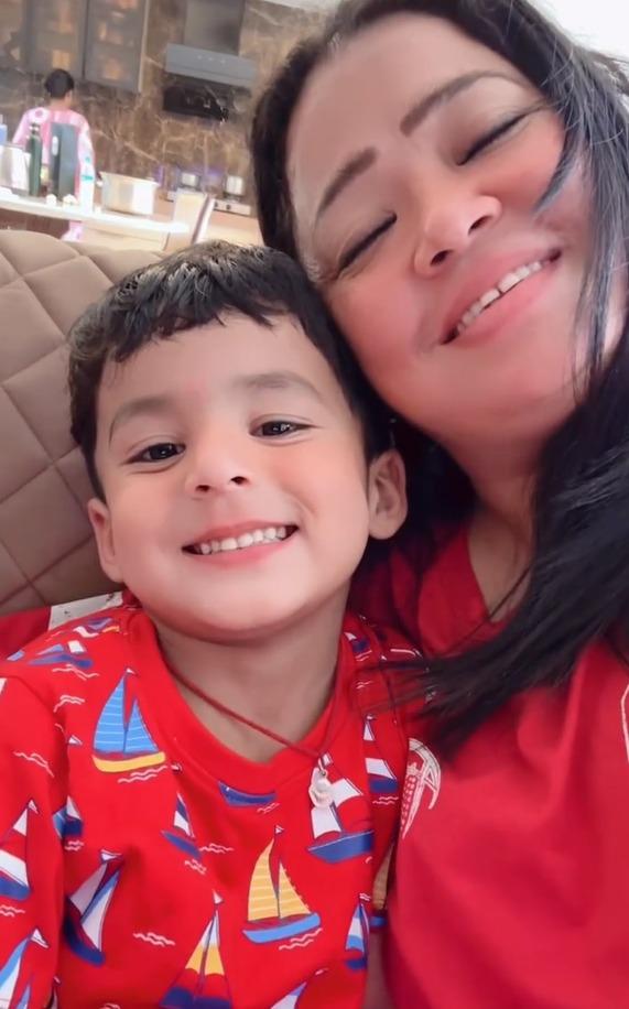 Bharti Singh showers love and kisses over her three-year-old ‘Kanha’