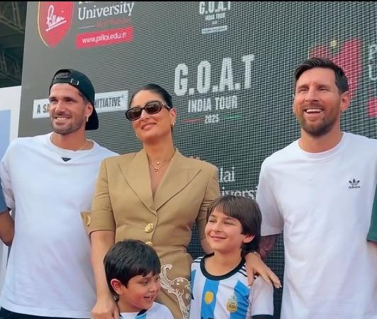 Kareena Kapoor reacts as Messi includes her in his goodbye post following India visit