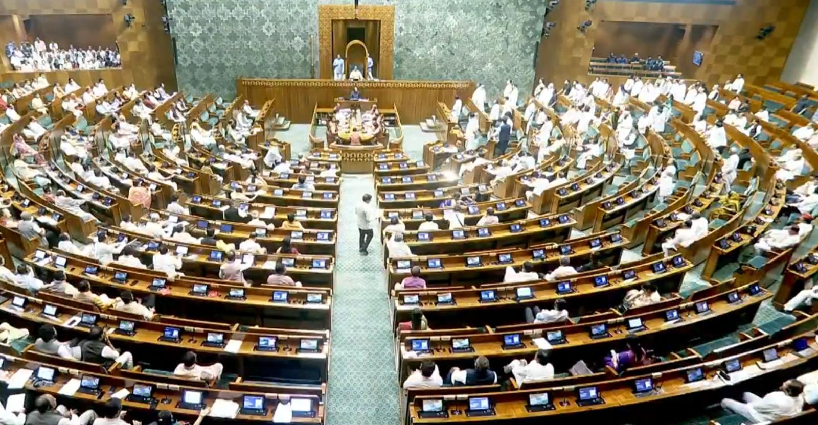 Lok Sabha adjourned till 2 pm amid Oppn protests; routine business conducted briefly