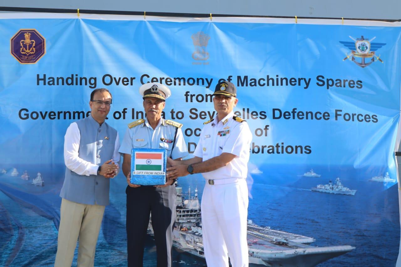 India hands over spares for Seychelles Defence Forces as INS Teg docks at Port Victoria