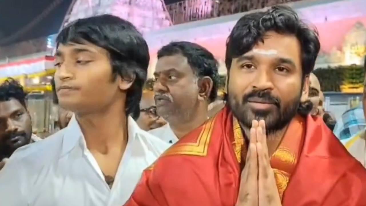 Dhanush offers prayers along with his sons at Tirupati