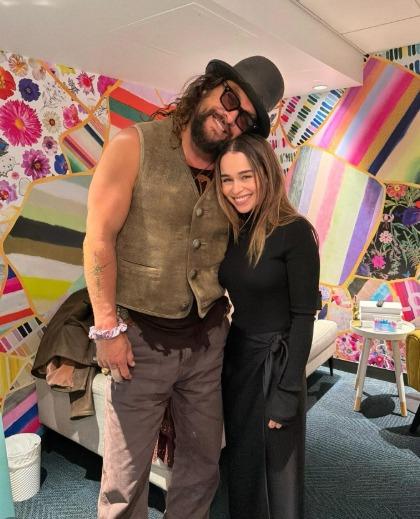 Emilia Clarke reunites with ‘dragon daddy’ Jason Momoa in New York
