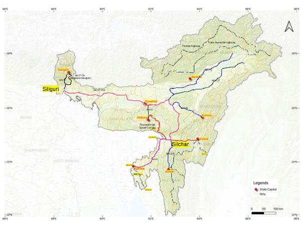 Greenfield High-Speed Corridor between Shillong and Silchar. (Photo/PIB)