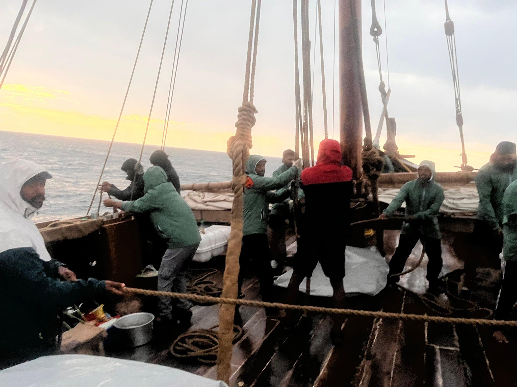 INSV Kaundinya completes two-thirds of voyage, enters busy oil tanker corridor