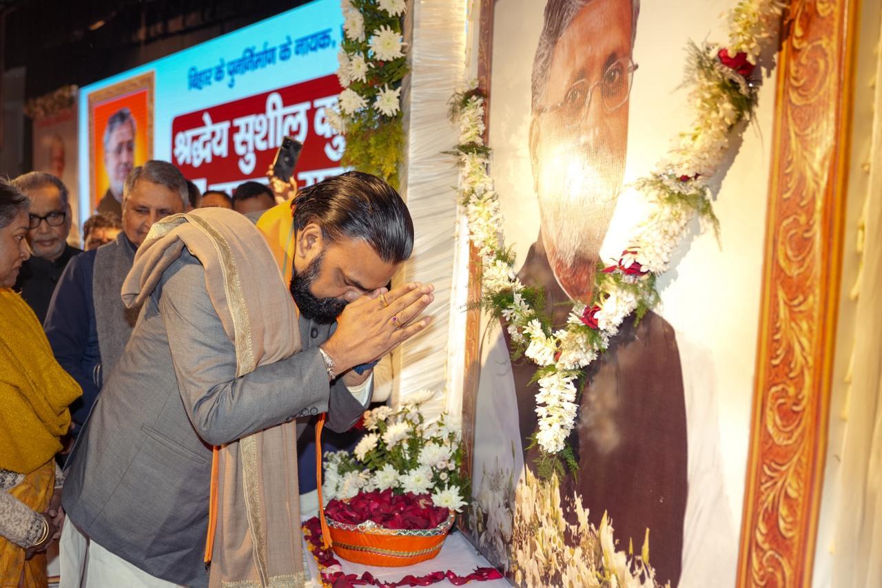 Bihar: Samrat Choudhary pays tribute to Late Sushil Kumar Modi on his birth anniversary