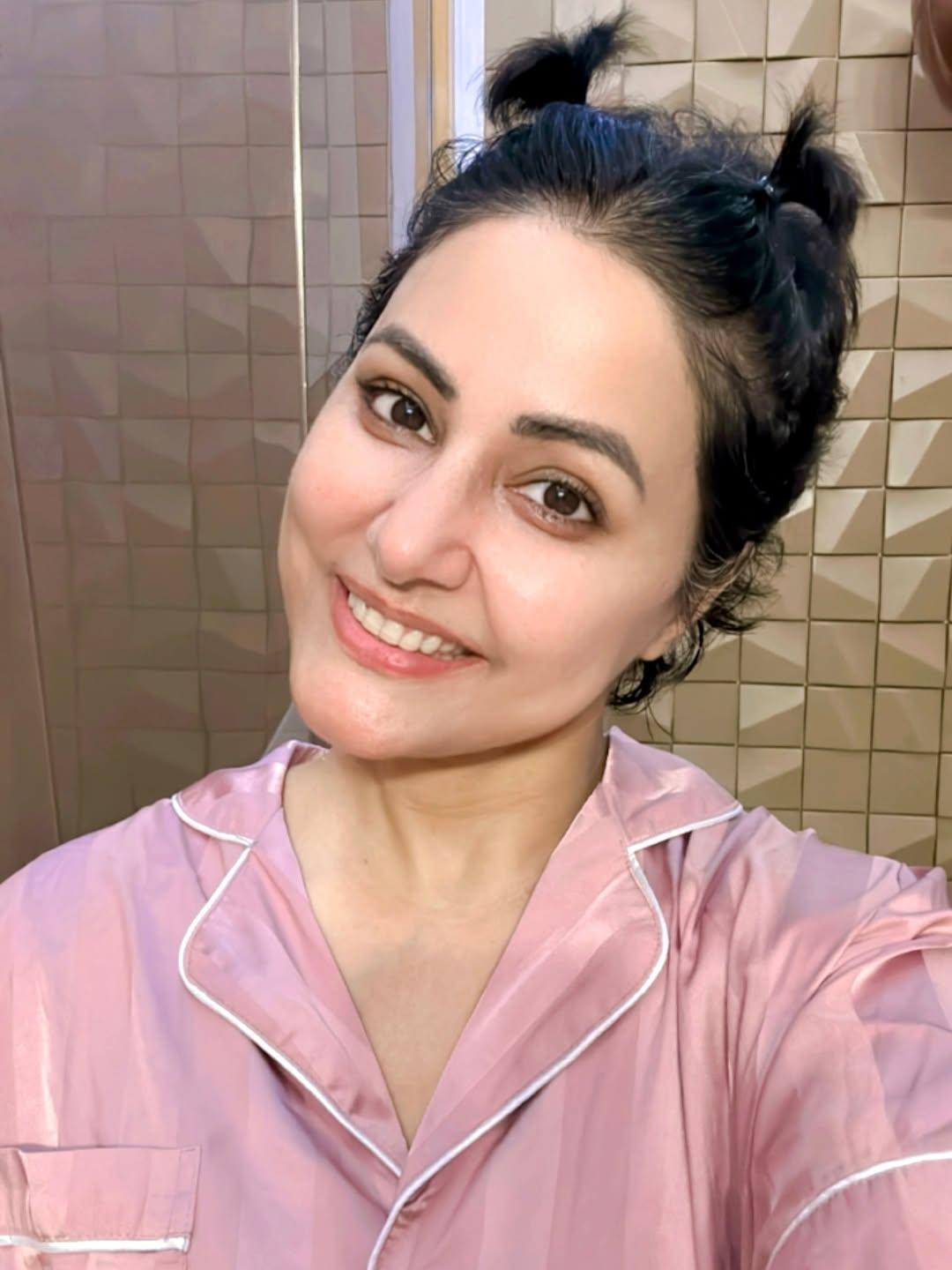 Hina Khan is a happy girl as she puts her hair in pigtails after a year and a half