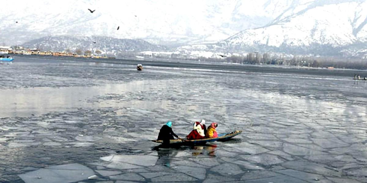 Dal Lake Frozen Amid Severe Cold Wave