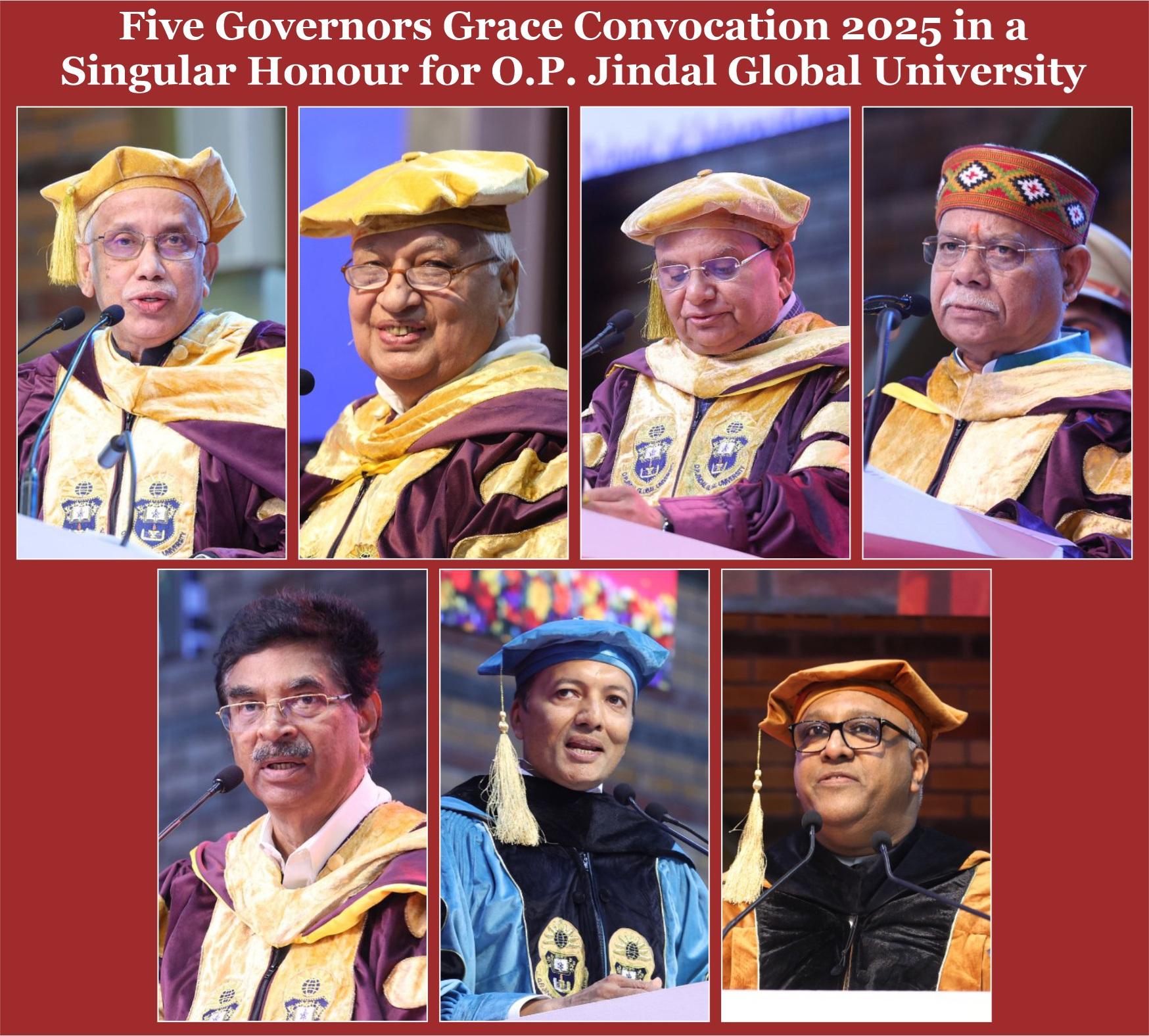 Five Governors grace convocation 2025 in a singular honour for OP Jindal Global University