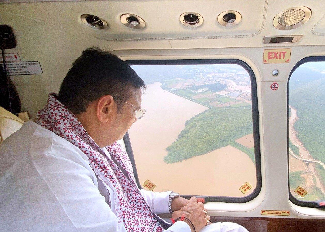 Rajasthan CM Sharma conducts aerial survey of rain-hit areas, assures immediate relief