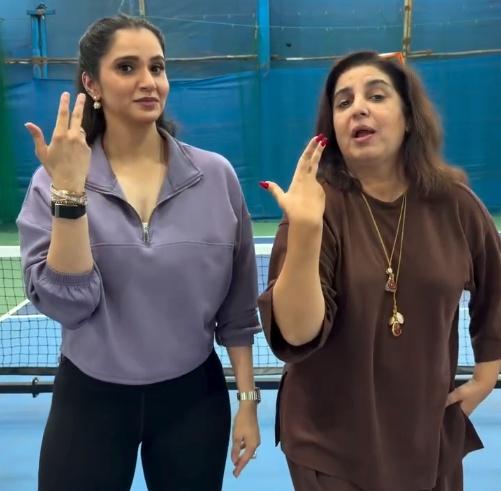 Sania Mirza shares Farah Khan's dance break amidst pickleball match