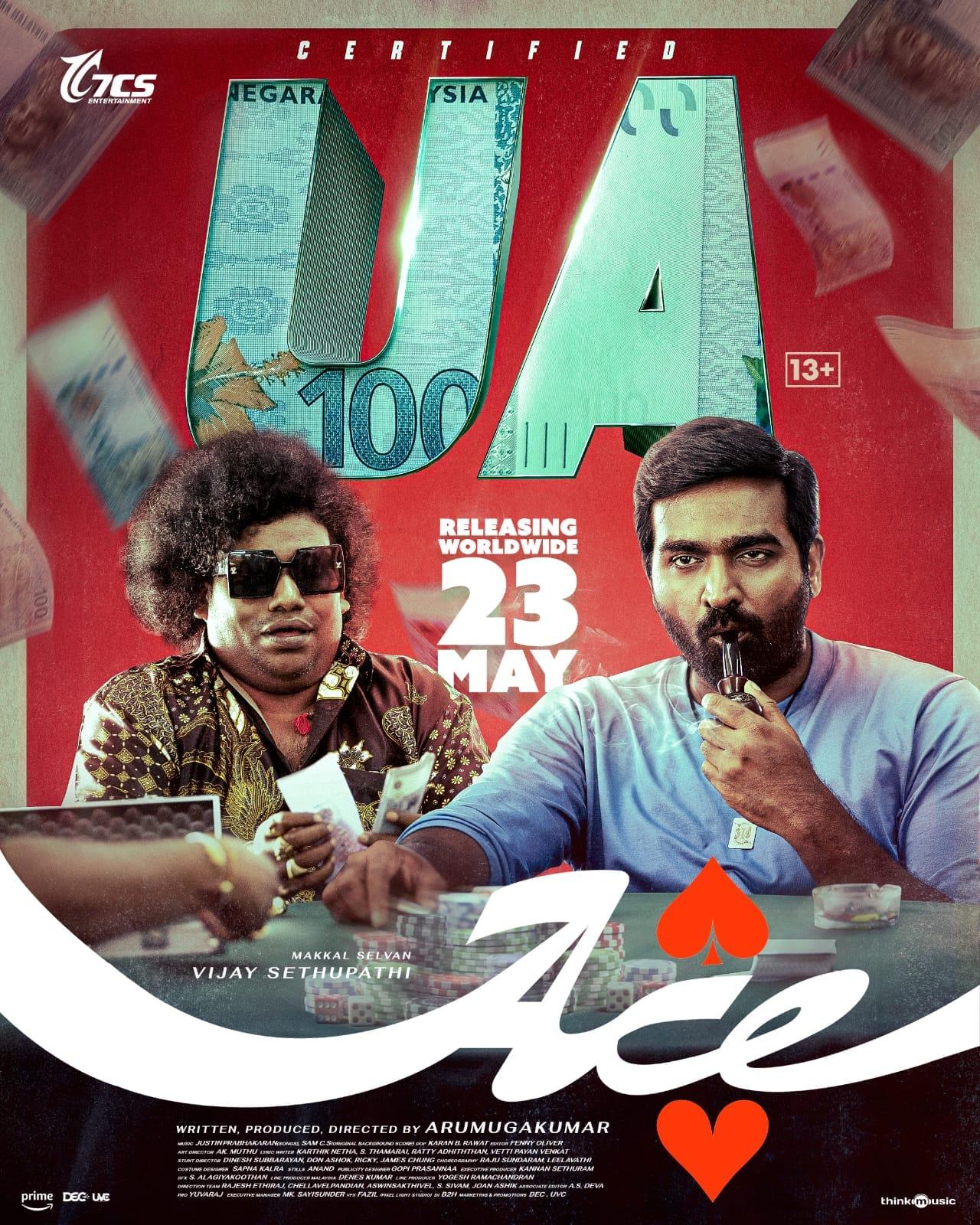 Censor Board clears Vijay Sethupathi's 'Ace' for release with U/A certificate