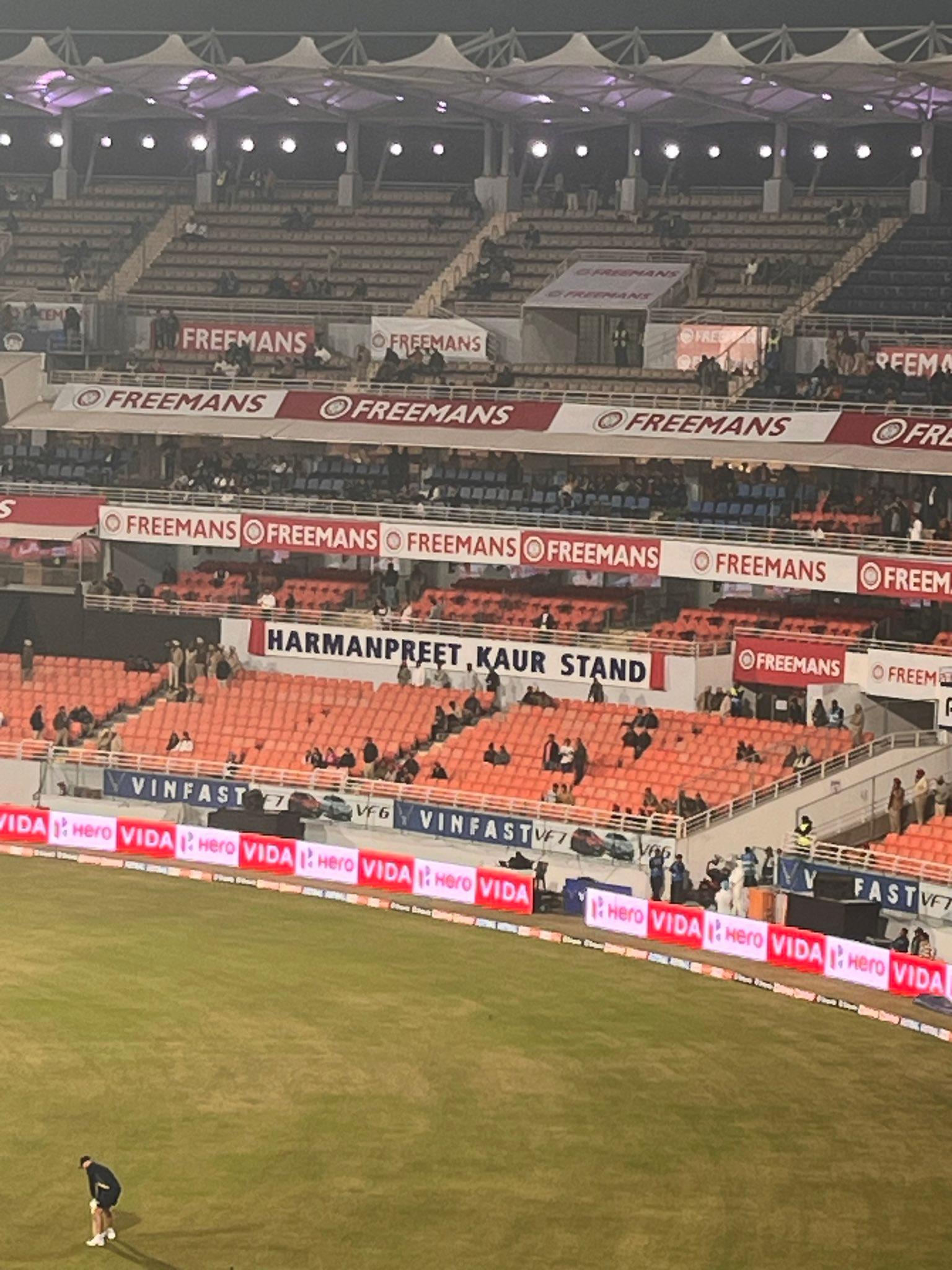 Stands named after Harmanpreet Kaur and Yuvraj Singh inaugurated ahead of second men’s T20I
