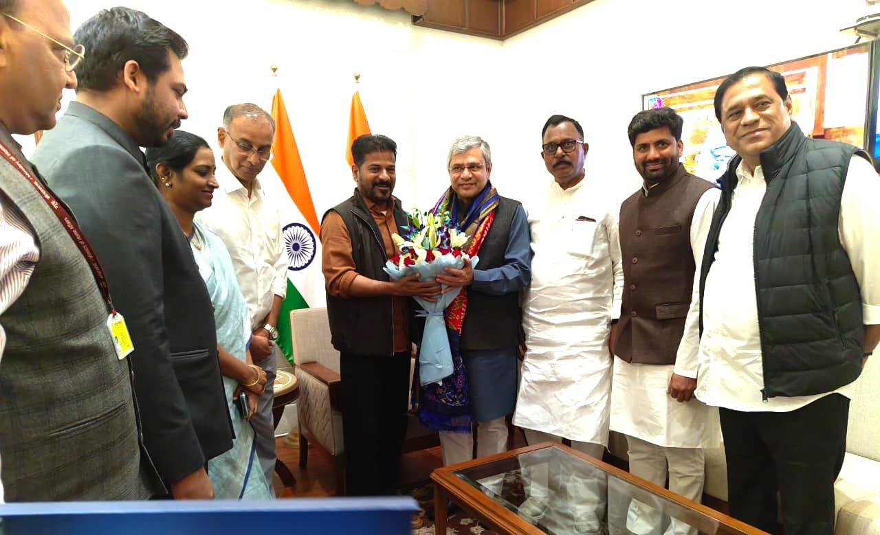 Telangana CM for starting high-speed railway corridors near Hyderabad airport