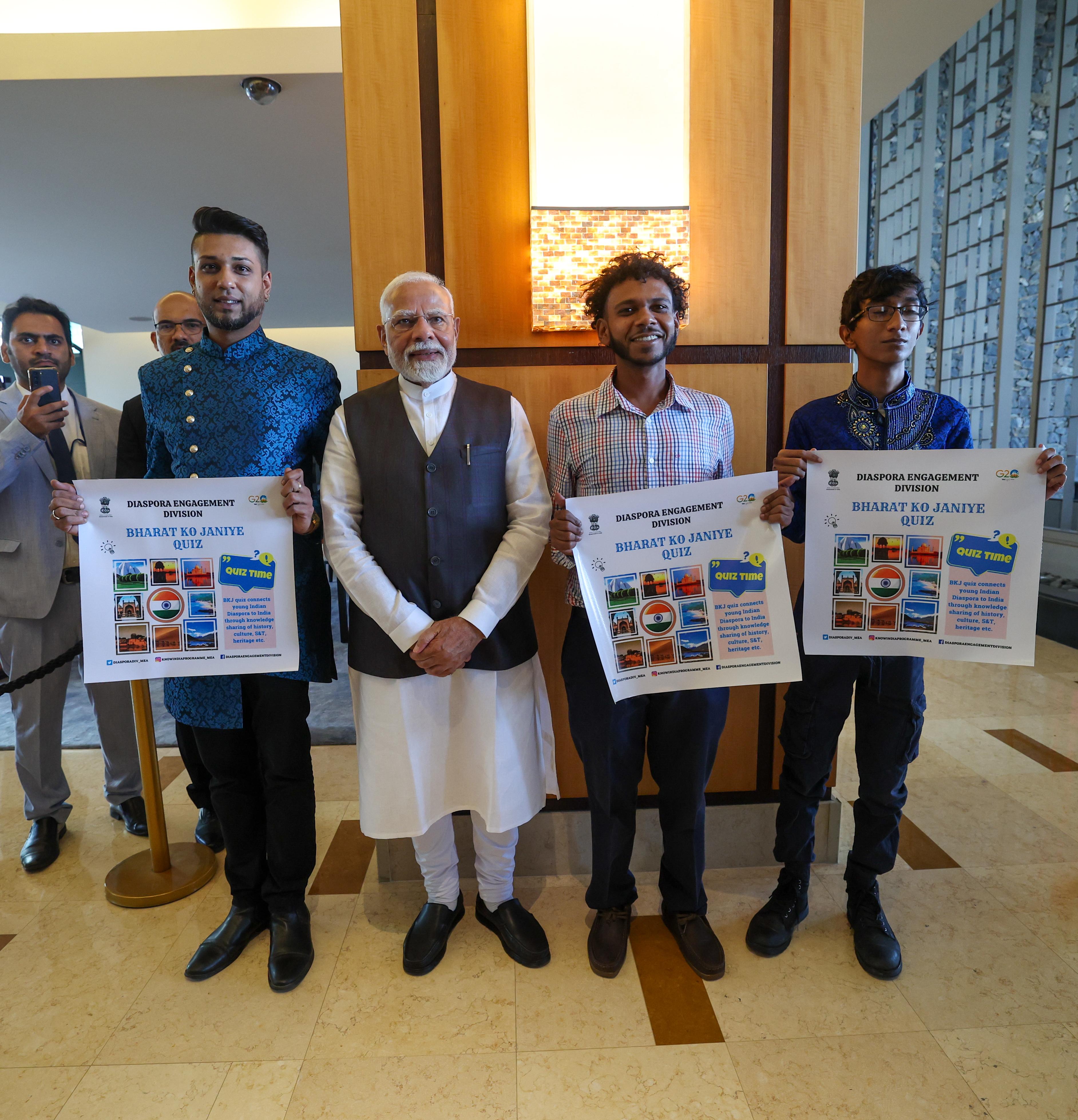 PM Modi meets Indian students in Trinidad & Tobago, showcases diaspora's connect with India