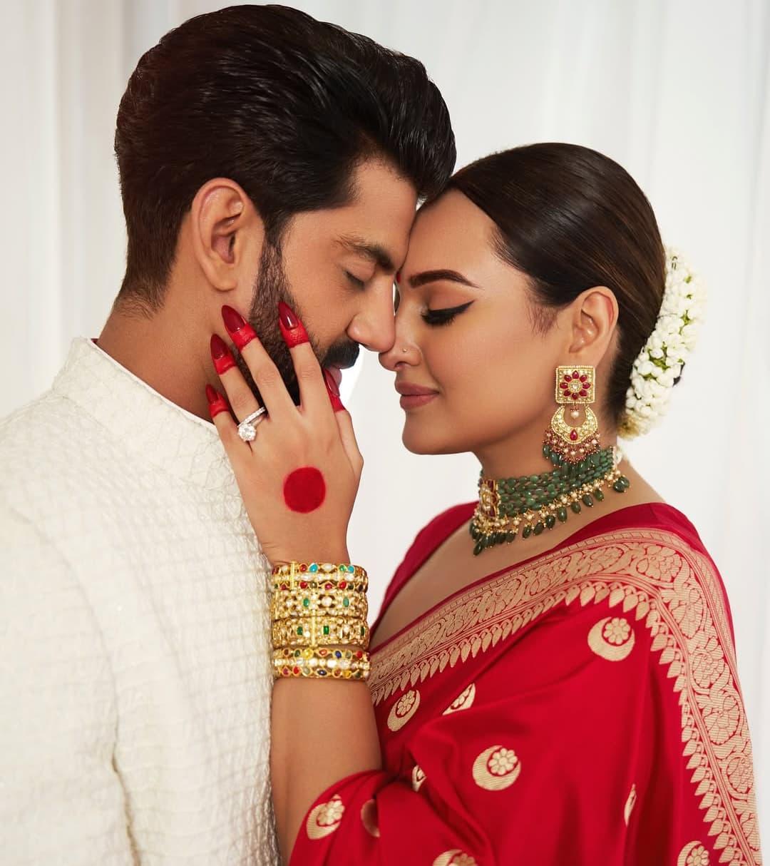 Sonakshi Sinha gets her make-up done by husband, latter says, ‘I'm bored already’