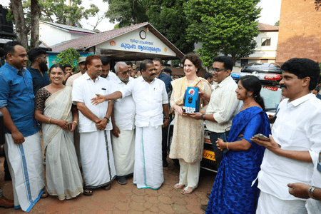 Kerala: Priyanka Gandhi hands over keys of ambulance to Forest Dept