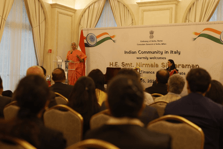 Italy: FM Sitharaman discusses developmental initiatives of Modi govt with Indian diaspora