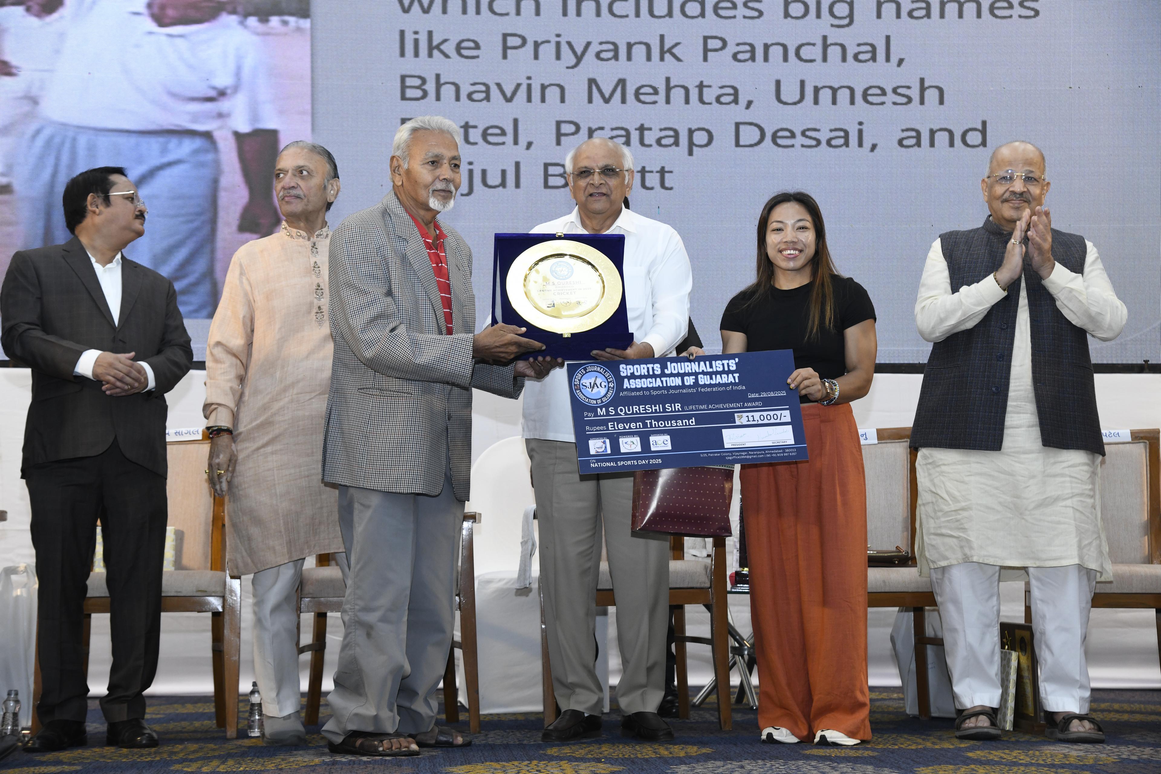 National Sports Day: Gujarat CM felicitates athletes and coaches in Ahmedabad