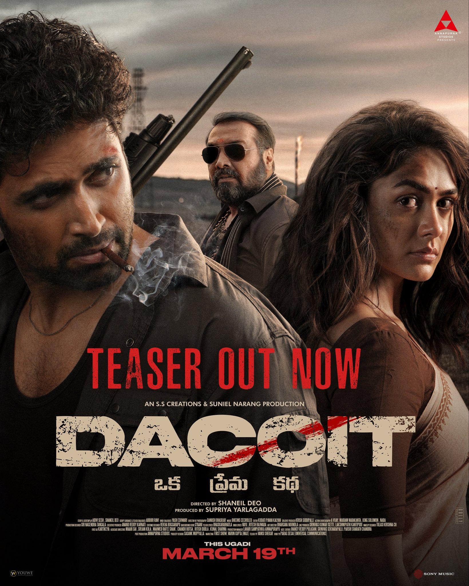 Action-packed teaser of Adivi Sesh, Mrunal Thakur-starrer 'Dacoit' released