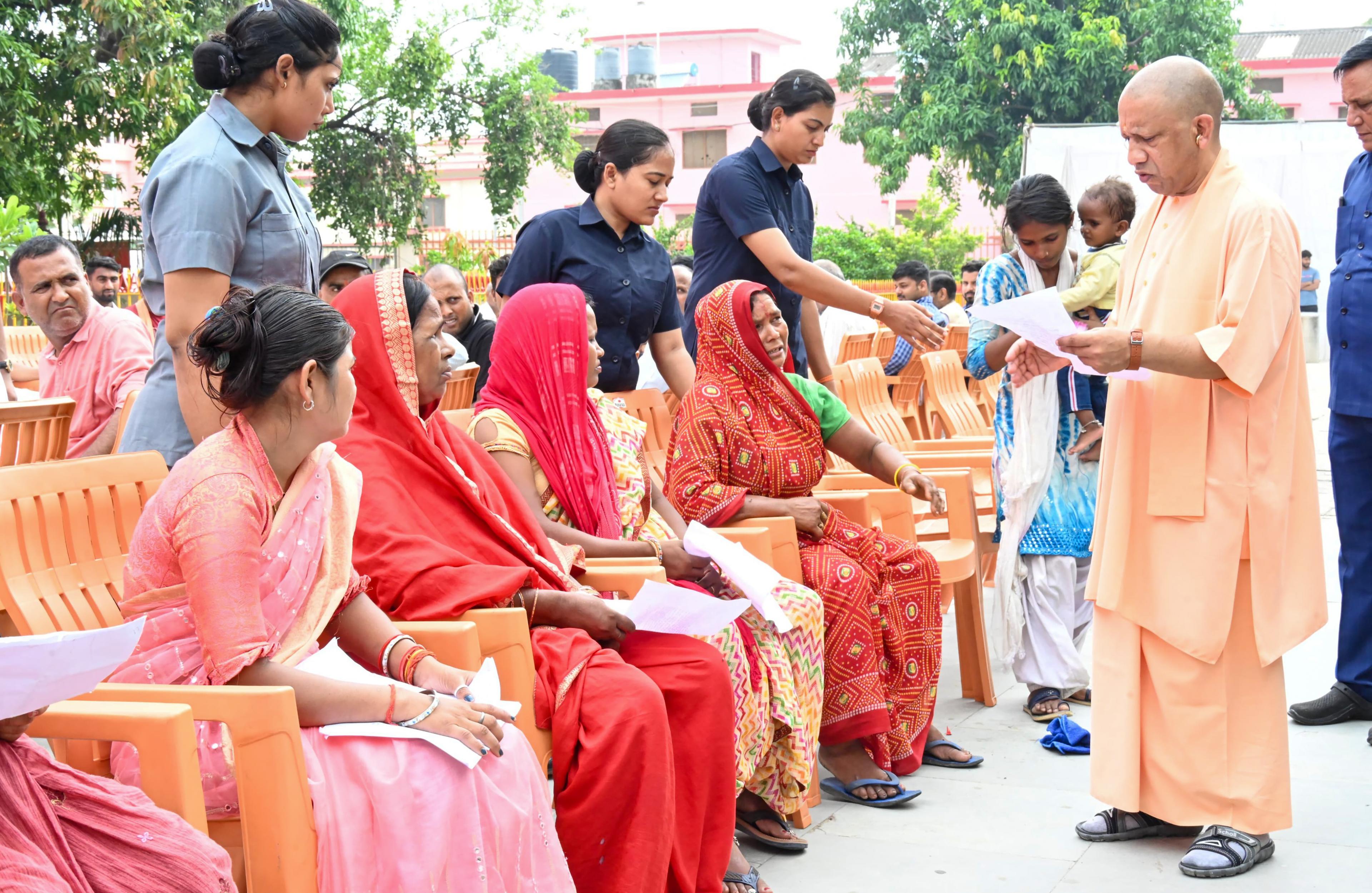 CM Yogi holds 'Janata Darshan' at Gorakhnath temple, assures resolution of issues to over 200 families