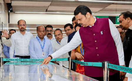 CM Fadnavis flags off Mumbai Metro from BKC to Acharya Atre Chowk