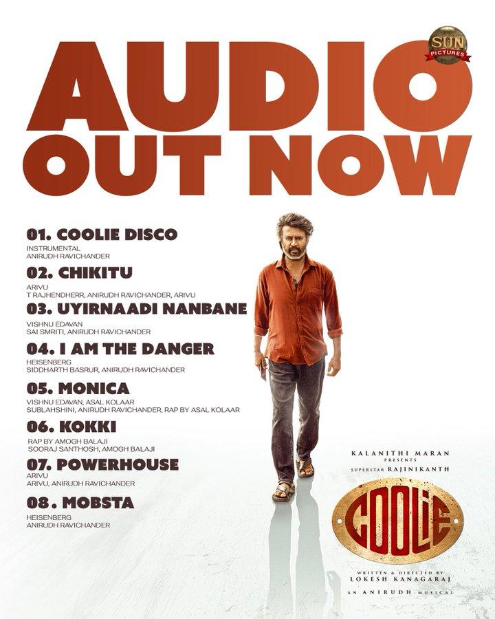 Complete audio of Rajinikanth's 'Coolie' released