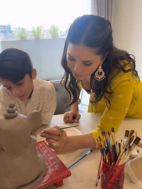 Sunny Leone talks about celebrating Ganeshotsav with kids: Truly priceless