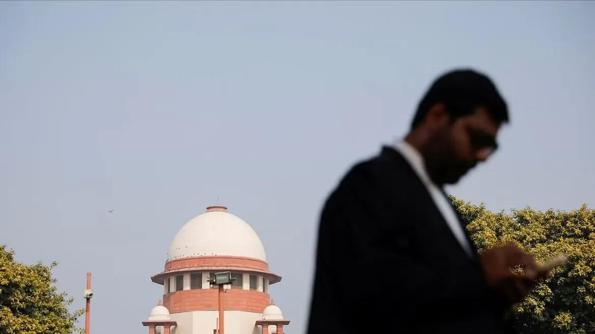 A lawyer in front Supreme Court in New Delhi