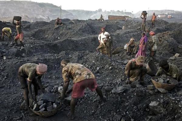 A representational file image of workers in a coal mine