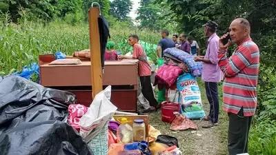 Village Leaves Houses Damaged