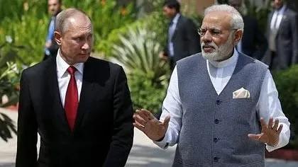 Russian President Putin and India's PM Narendra Modi