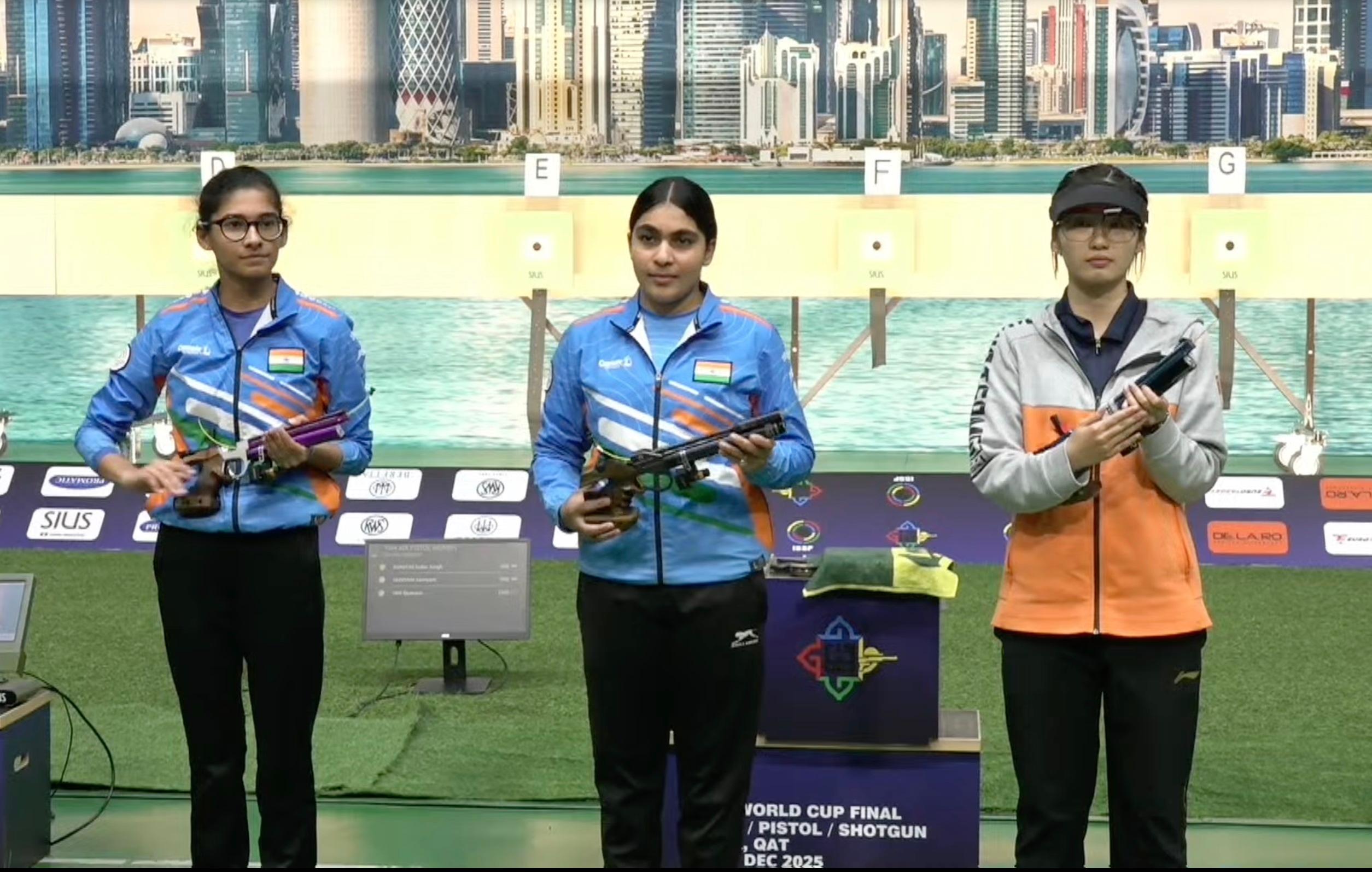 ISSF World Cup Finals: Suruchi, Sainyam make history with gold-silver finish in women’s air pistol