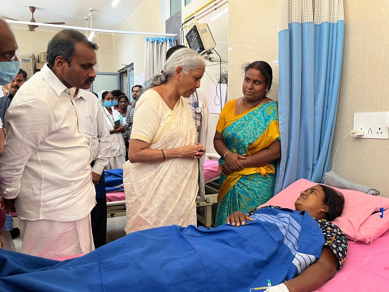 FM Nirmala Sitharaman visits Karur; meets survivors, families of stampede victims