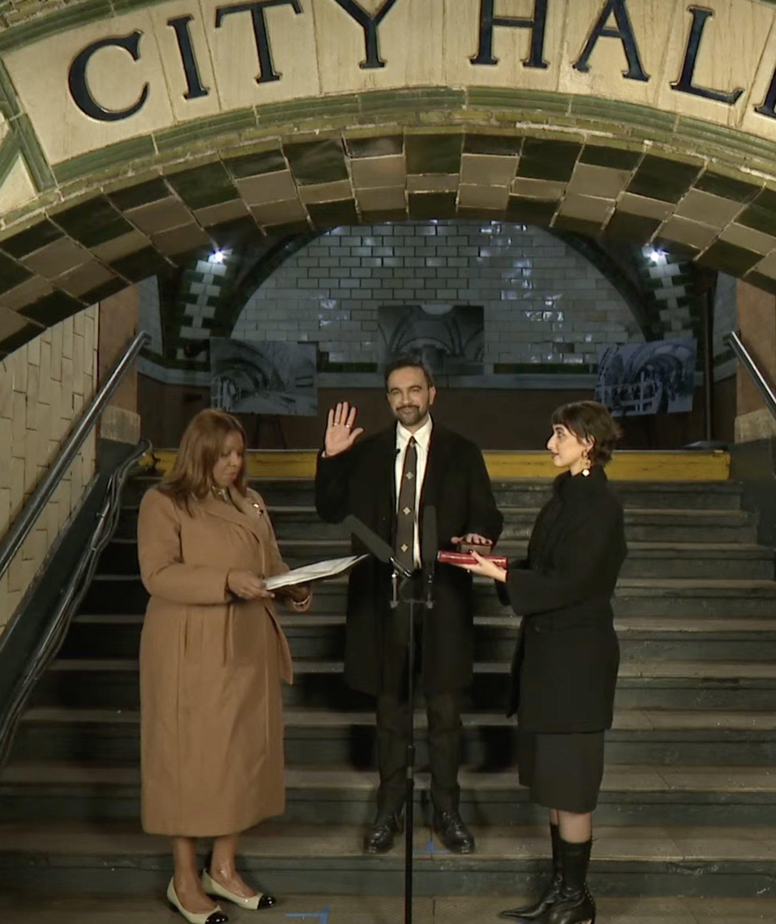Zohran Mamdani sworn in as New York City mayor in historic midnight subway ceremony