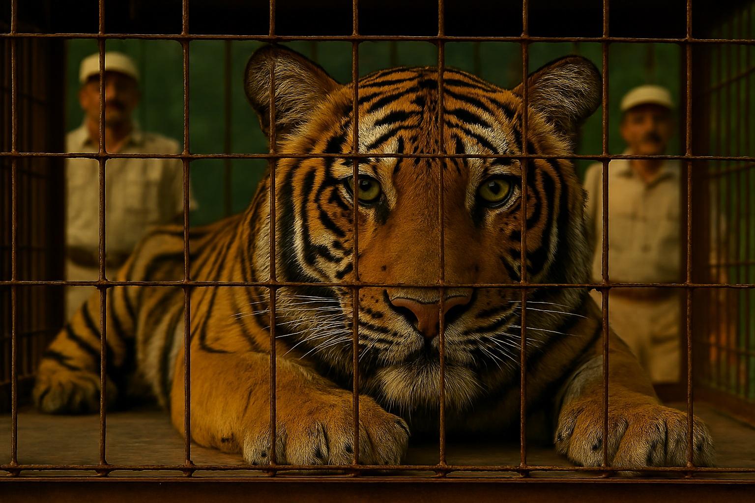 Bihar: Tiger captured in Bagaha after farmer’s death; to be shifted to Patna zoo