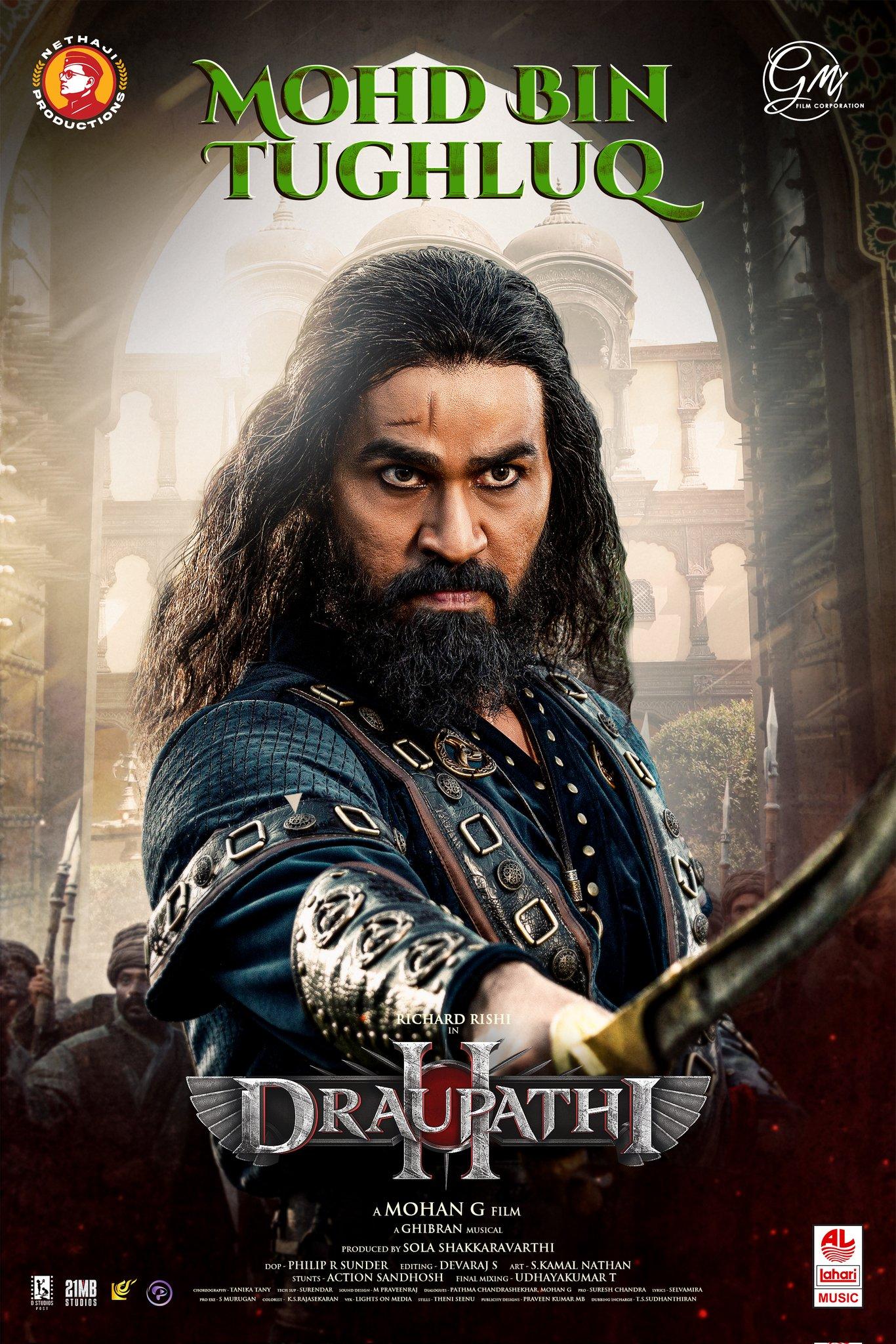 Chirag Jani's look as Mohammad Bin Tughlaq in 'Draupathi 2' released