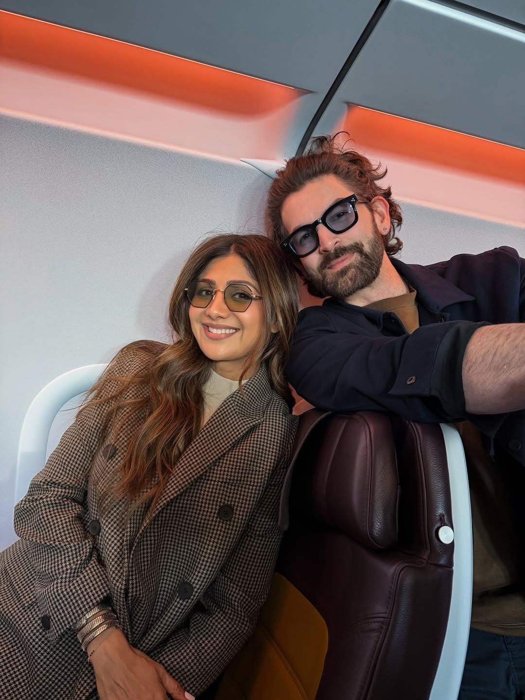 ‘Nervous flyer’ Neil Nitin Mukesh bumps into friend Shilpa Shetty on flight