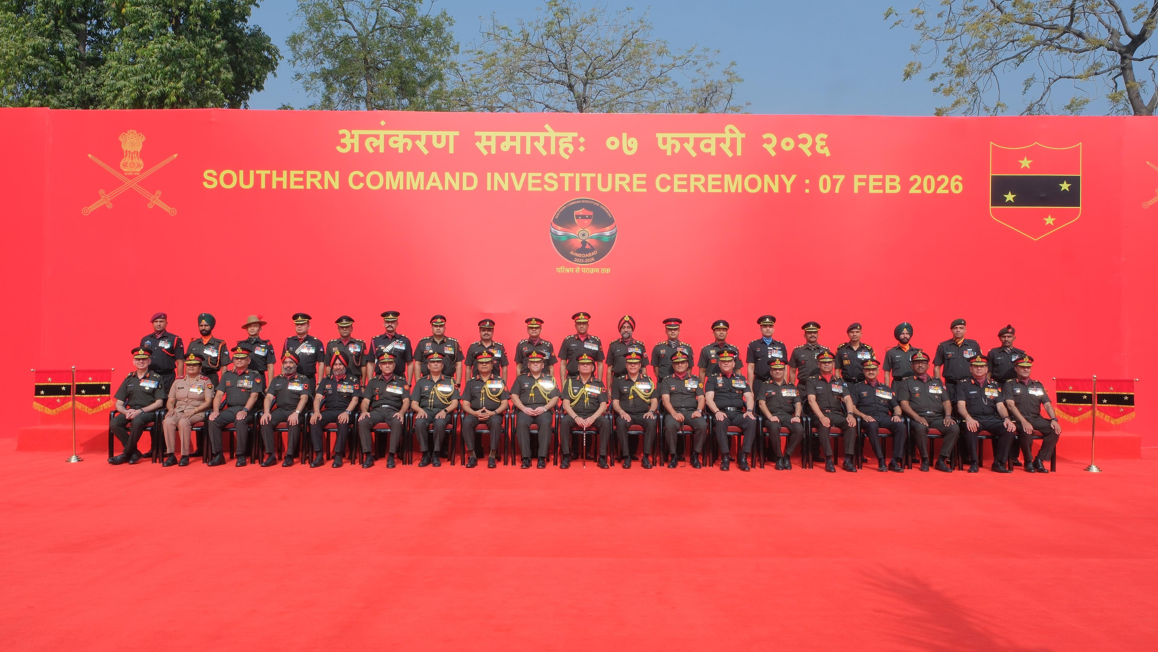 Indian Army's Southern Command honours personnel and units at investiture ceremony in Ahmedabad