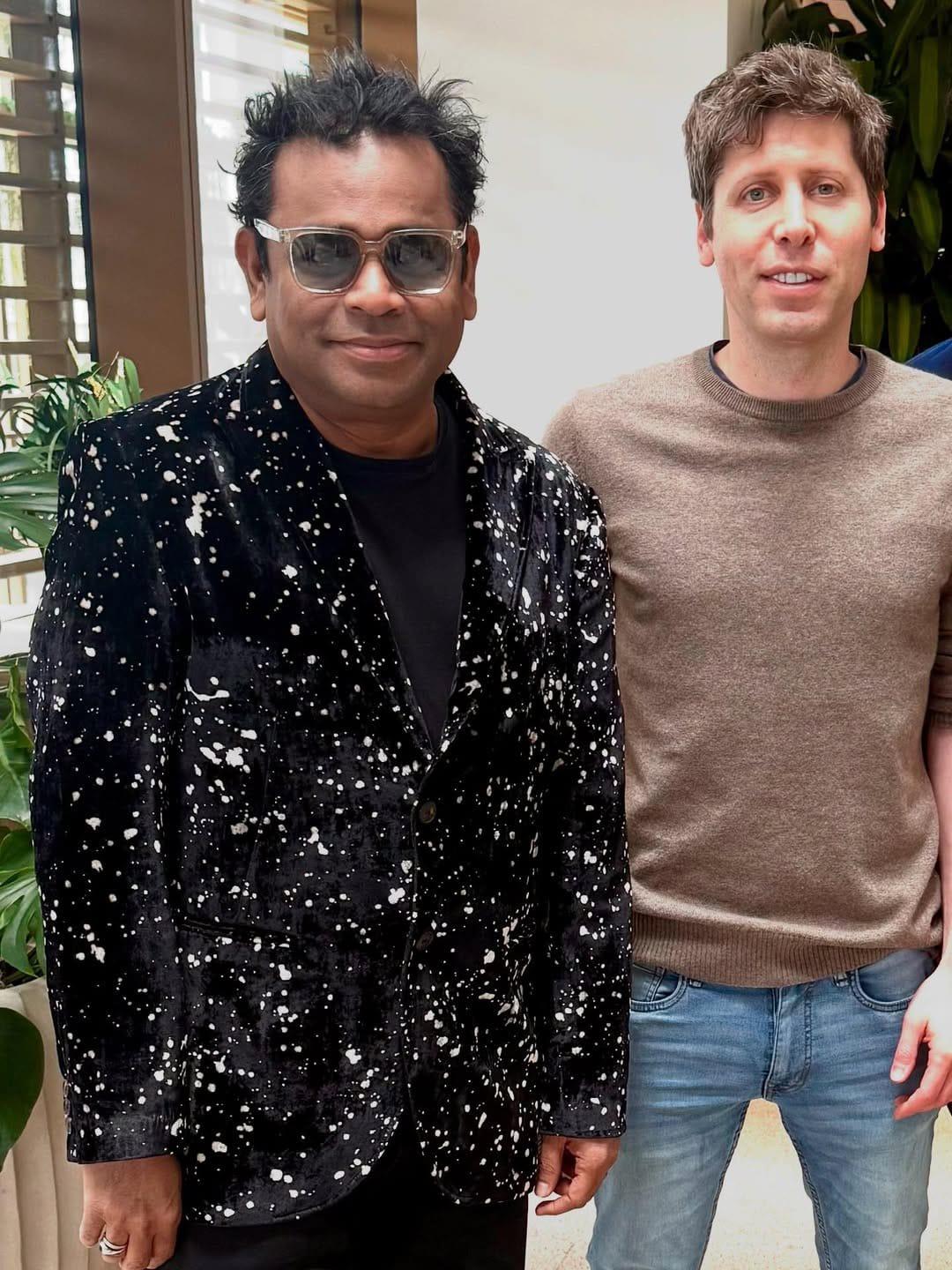 A R Rahman meets Sam Altman to discuss virtual global band 'Secret Mountain'
