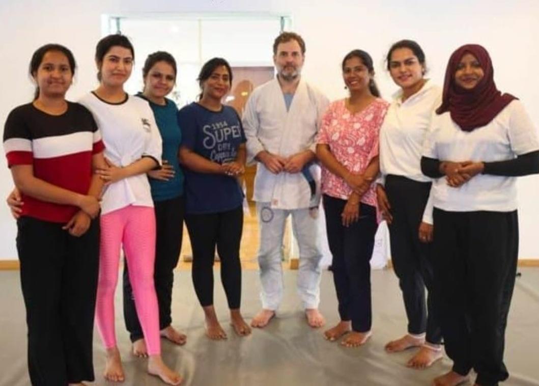'LoP’s idea of leadership during national security crisis', BJP shares Rahul’s Jiu-Jitsu session photos