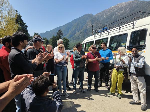 A group of tourists at the Pahalgam days after the terror attack (Photo/ANI)