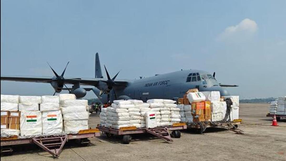 India sends food aid to Myanmar