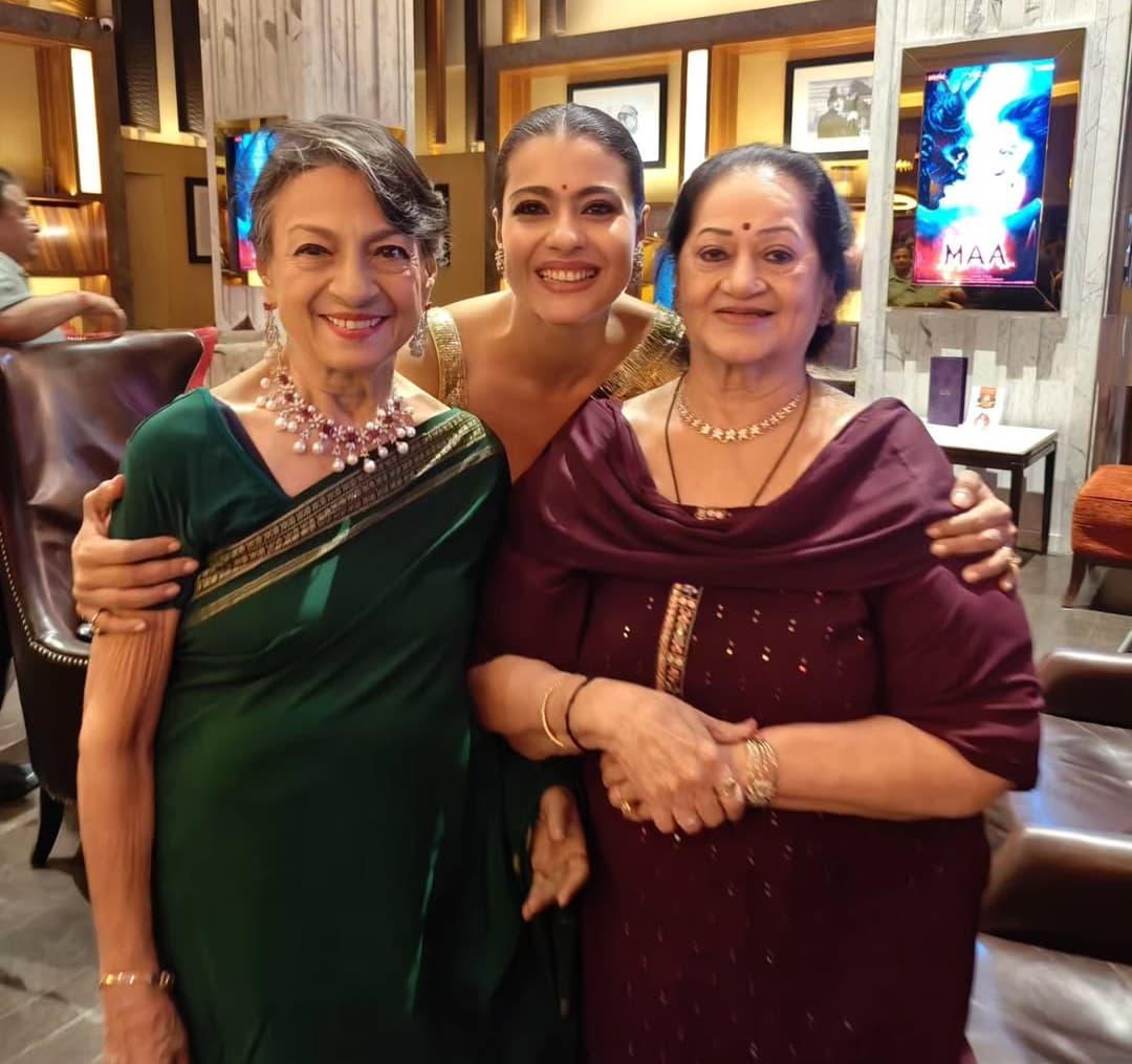 Kajol shares heartfelt moment with her on-and off-screen mothers ahead of Maa’s release